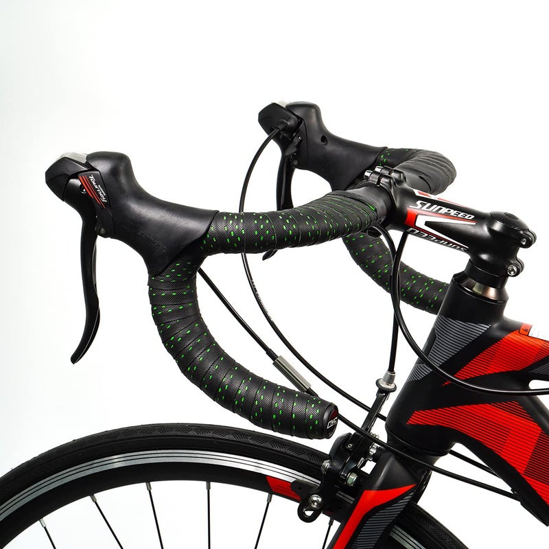 CNC Bike Handlebar Tape, Road Bicycle Bar Tapes, 2 Pcs Cycling Handle Wraps for Mountain Bike, Black/Blue/Green/Red/White/Yellow/Pink (Green) - Image 3